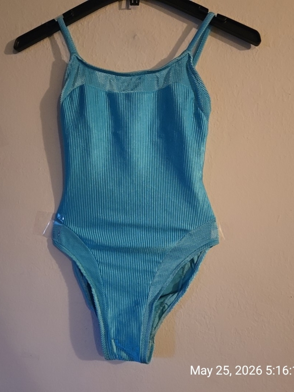 Jantzen Aqua Ribbed One-Piece Swimsuit